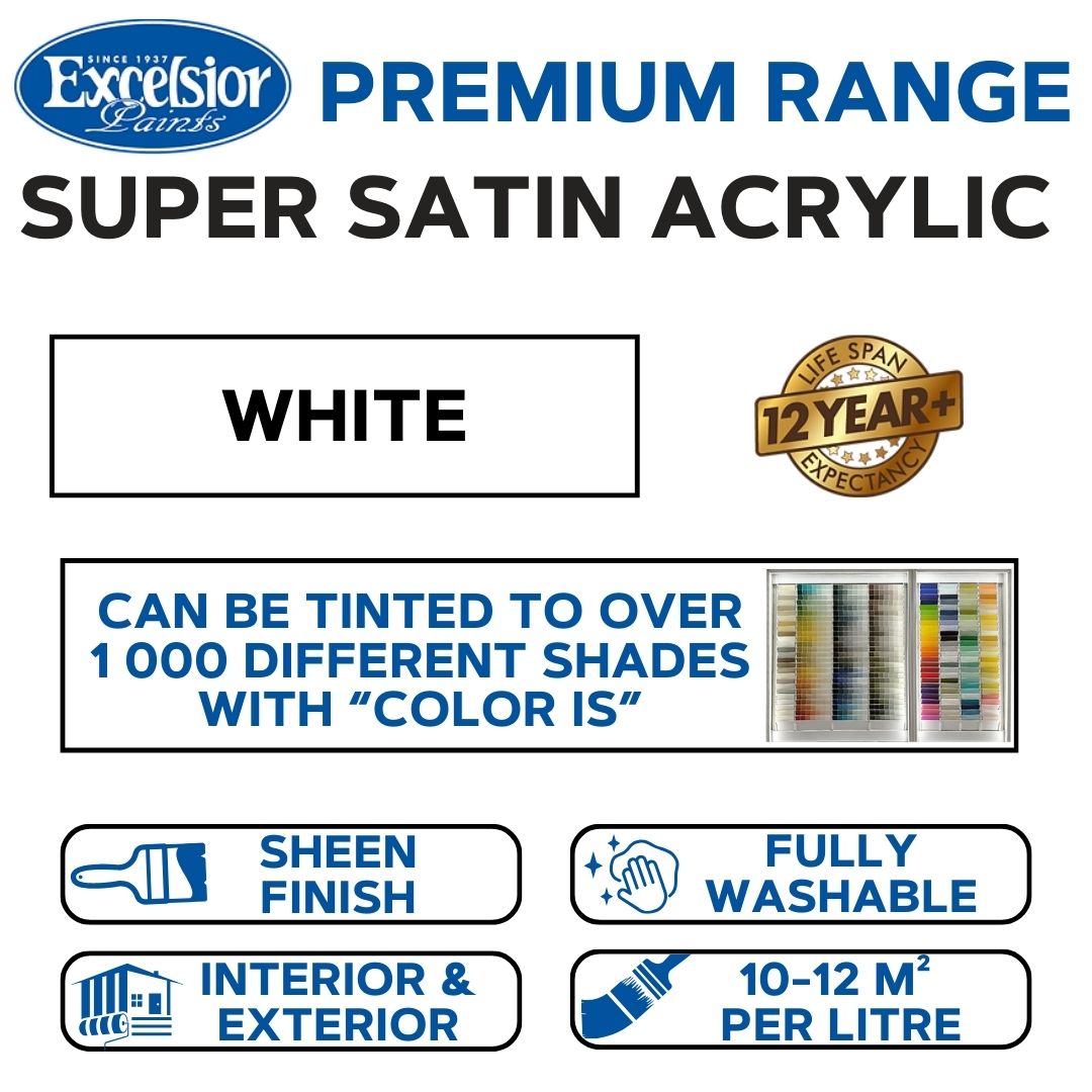Excelsior Premium Supa Satin Acrylic - Sheen Finish