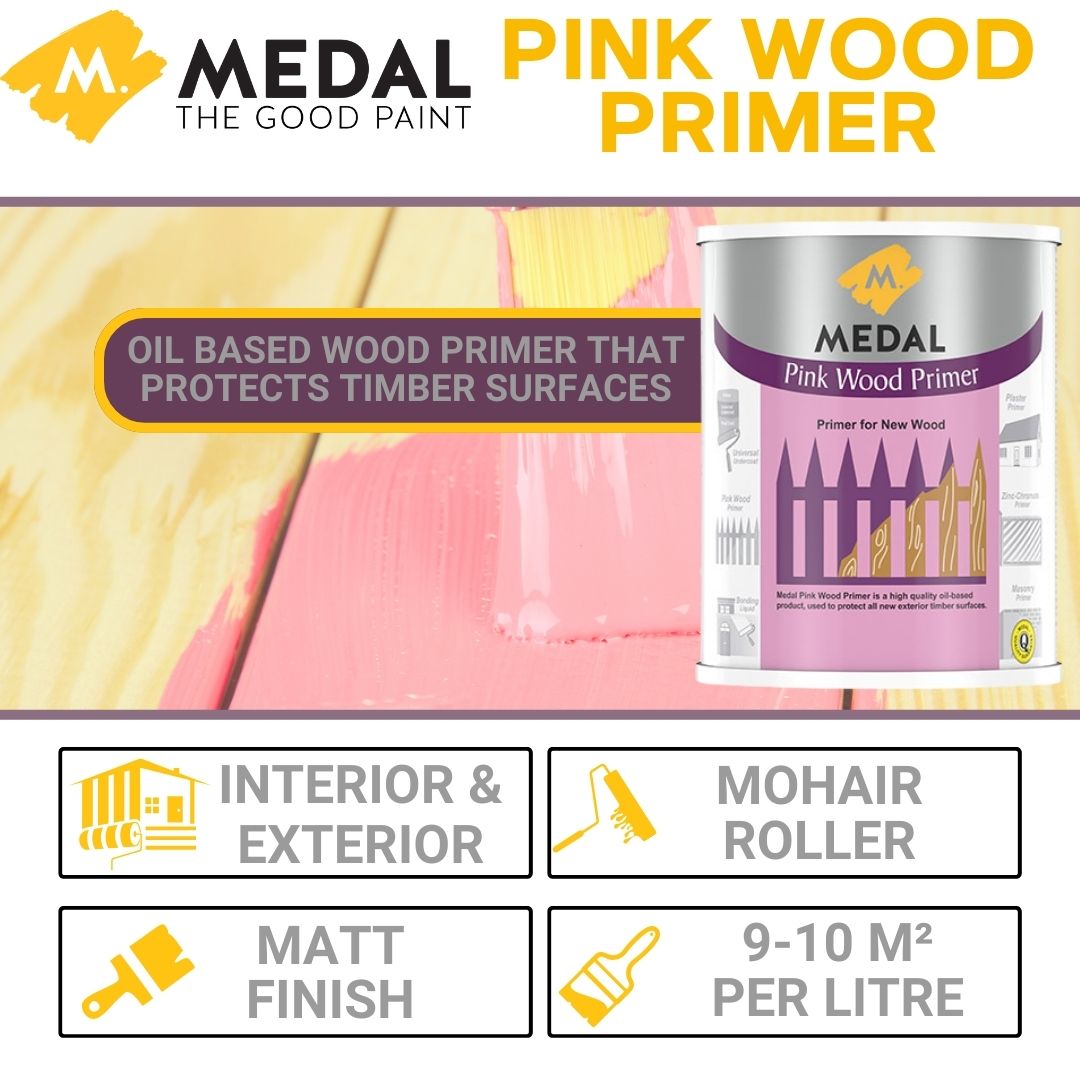 Medal Pink Wood Primer - Solvent Based