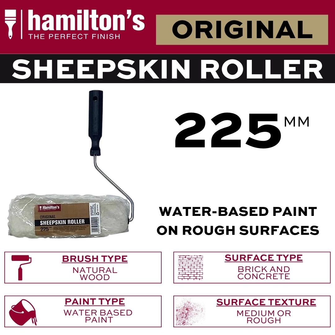 Hamiltons Paint Roller Sheepskin - Water Paints on Rough Surfaces