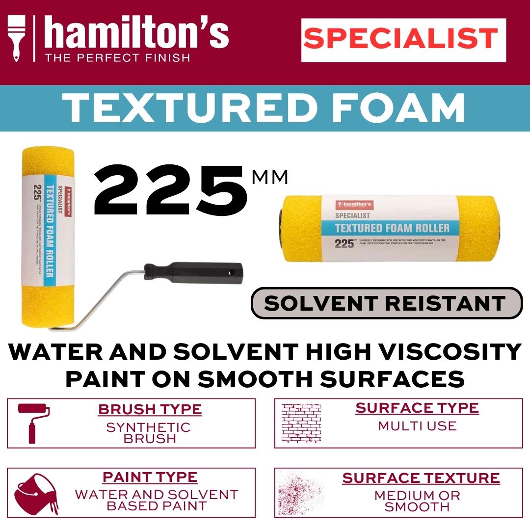 Hamiltons Paint Roller Textured Foam - High Viscosity Paints