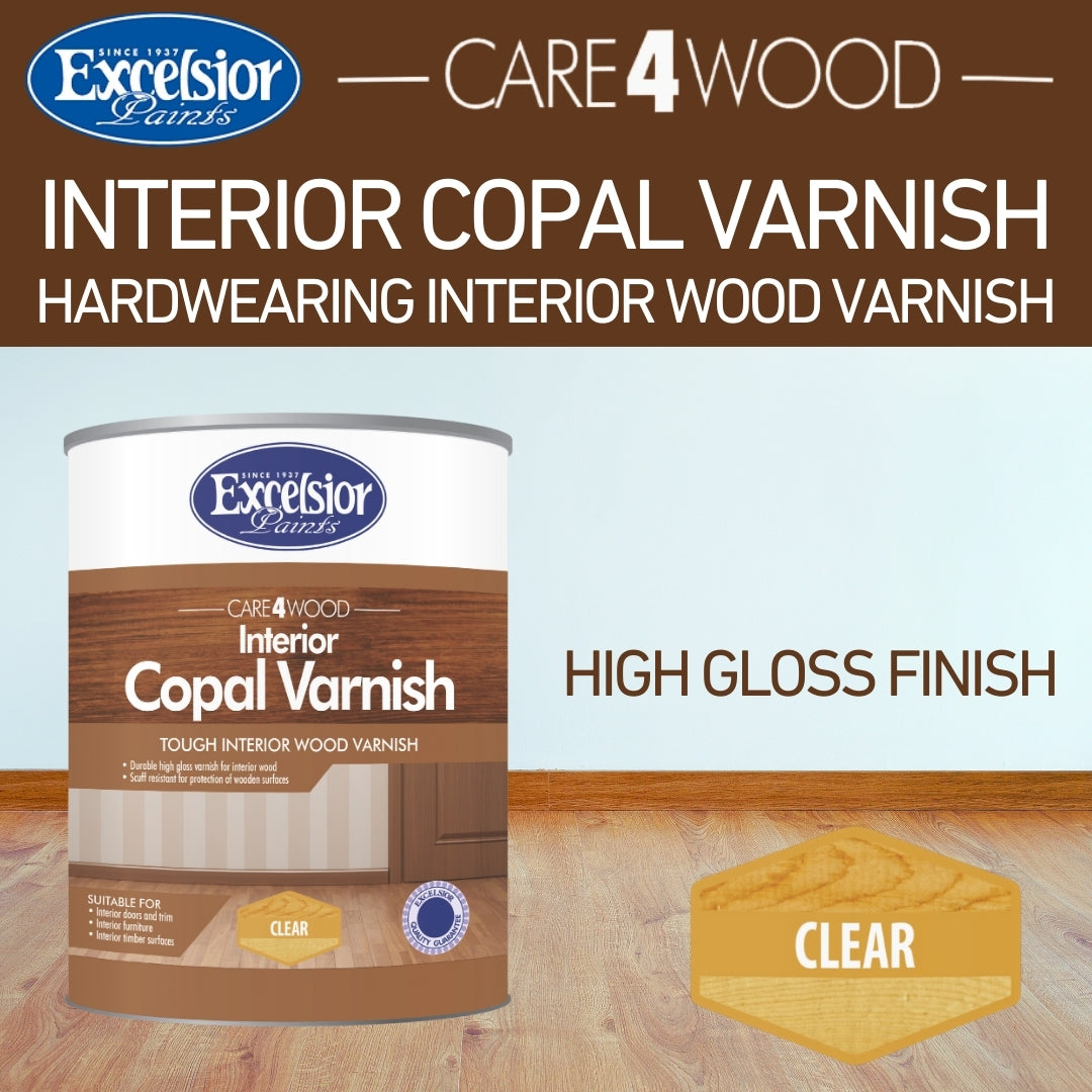 Excelsior Copal Wood Varnish - High Gloss Tough Varnish