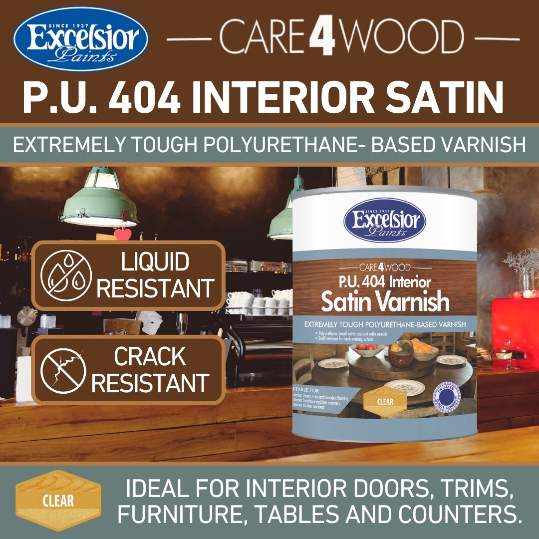 Excelsior Polyurethane Satin Wood Varnish | BHT Paint Store