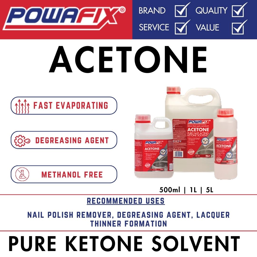 Powafix Acetone - Pure Ketone Solvent