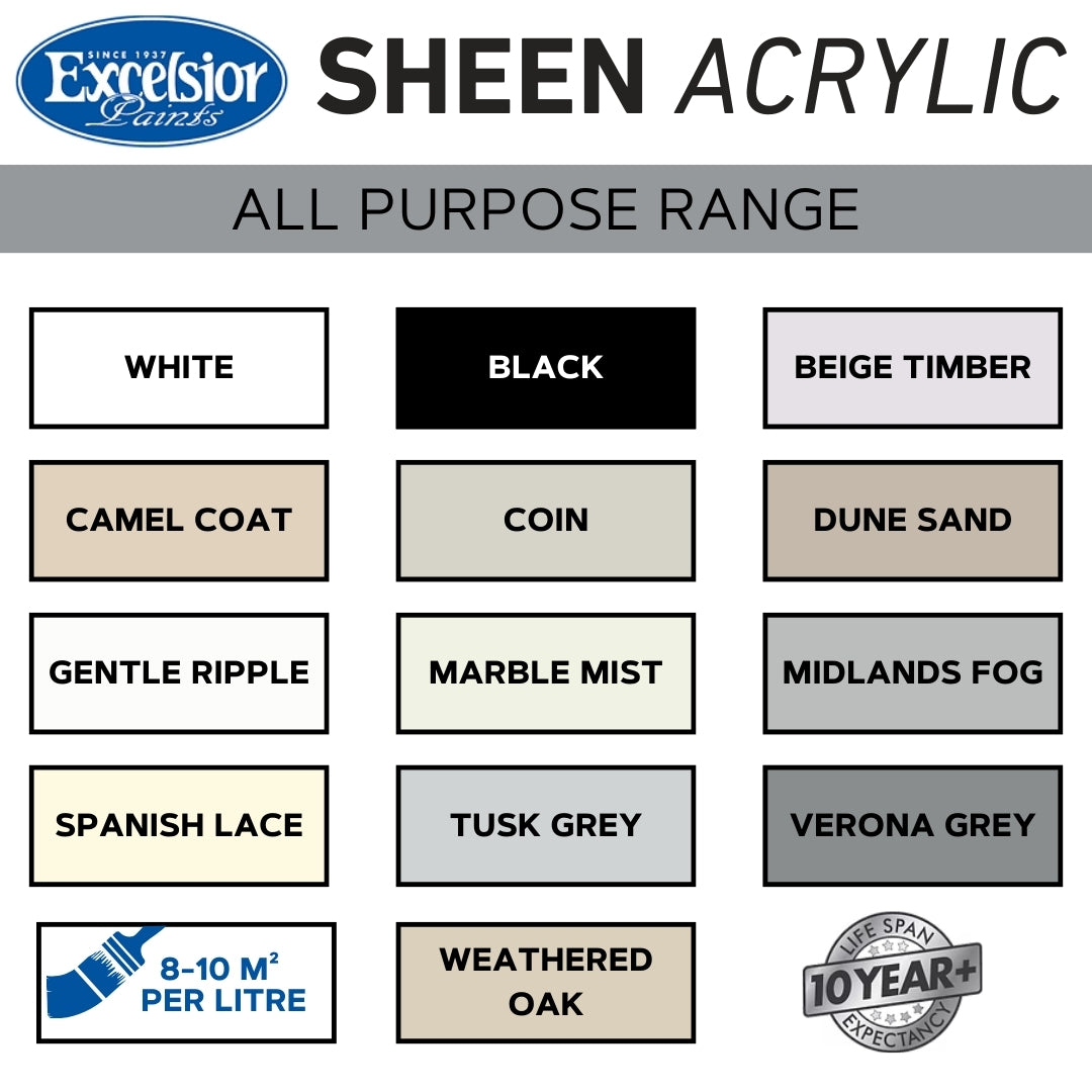 Excelsior All Purpose Sheen Acrylic Color Sheet