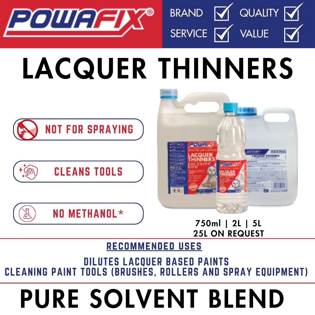 Powafix Lacquer Thinners - Dilutes Lacquer Paints