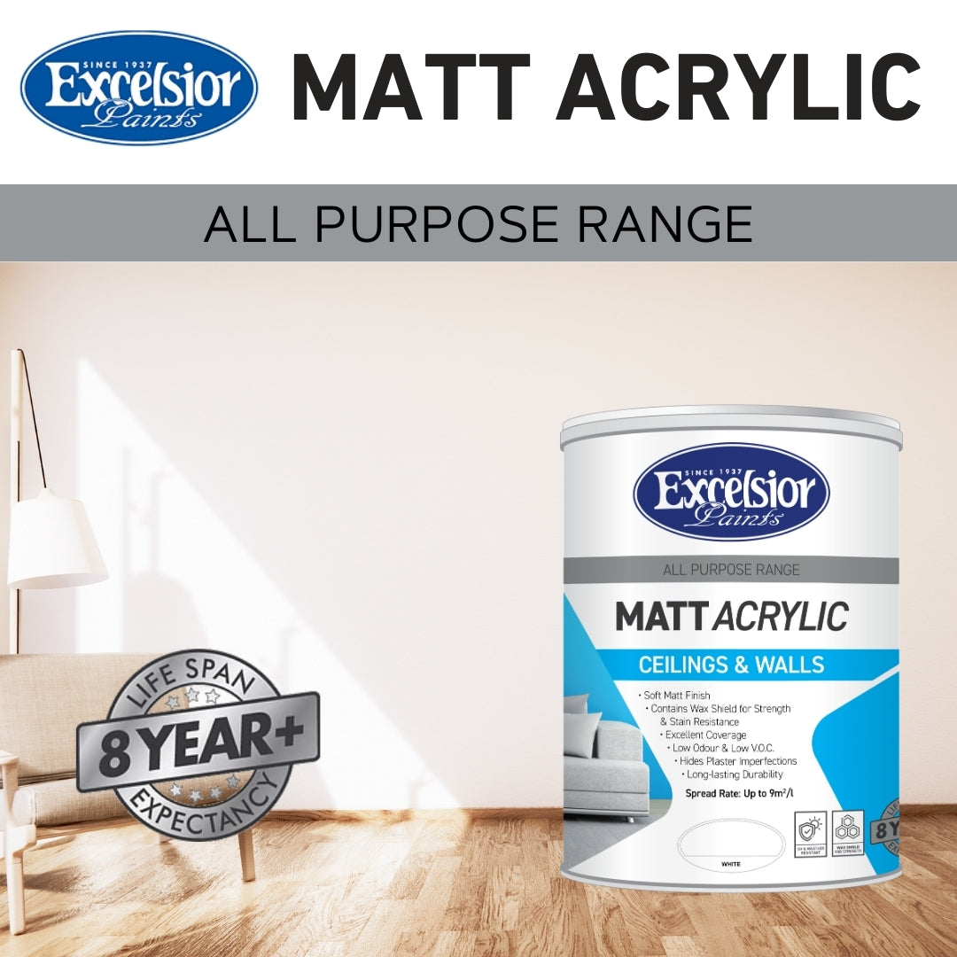 Excelsior All Purpose Matt Acrylic - Matt Finish